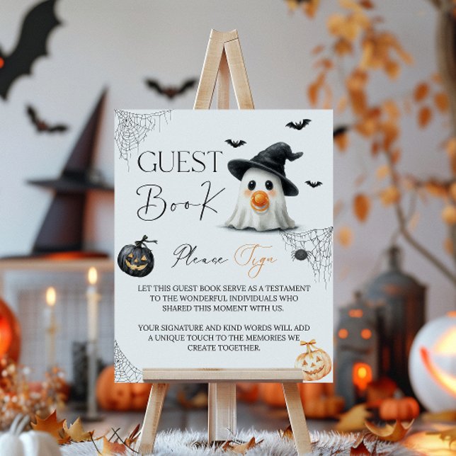 Poster Livre d'hôtes Little Boo Baby shower Halloween (Créateur téléchargé)