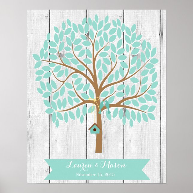 Poster Livre d'hôtes mariage Alternative Tree, 155 feuill (Devant)