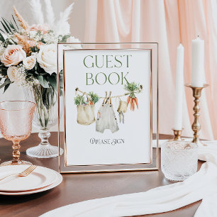 Poster Livre d'invité du Baby shower agricole cultivé loc