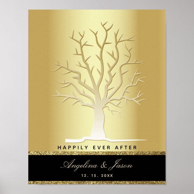 Poster Livre d'invité du Mariage de l'arbre d'empreintes  (Devant)