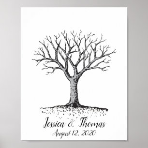 Poster Livre d'invité mariage Fingerprint