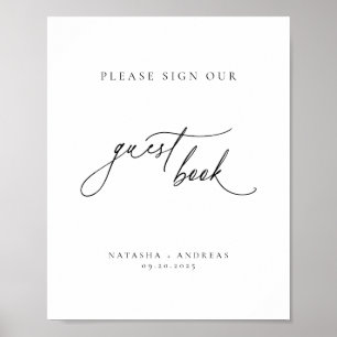 Poster Livre d'invité minimaliste chic contemporain
