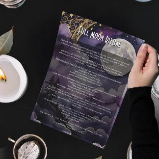 Poster Livre d'Ombres de Rituel Païen de Pleine Lune & Pr