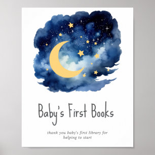 Poster Livre Lune & Étoiles pour la carte de la Baby Show