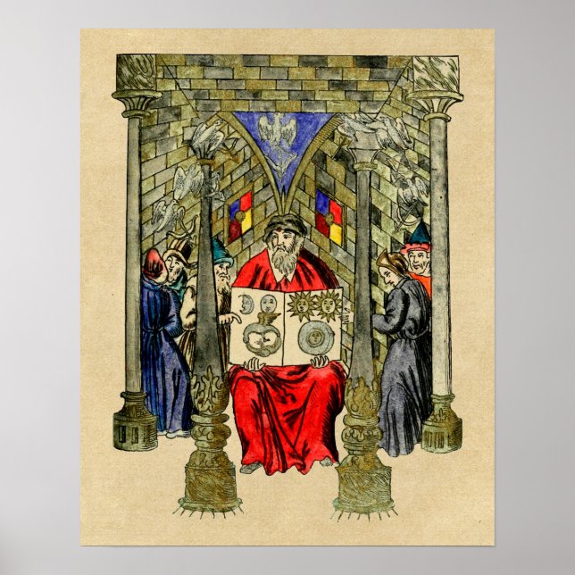 Poster Livre médiéval de l'alchimie (Devant)