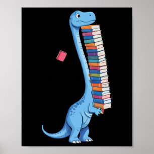 Poster Livre Portant Dinosaure Lecture Dino