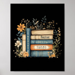 Poster Livre subtil anti Trump femmes livre aime rétro dr