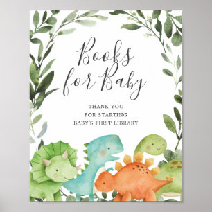 Poster Livres Baby showers Dinosaures Pour Bébé Signal