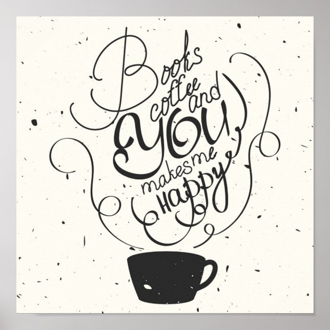 Poster Livres Café Et Tu Me Rends Heureux (Devant)