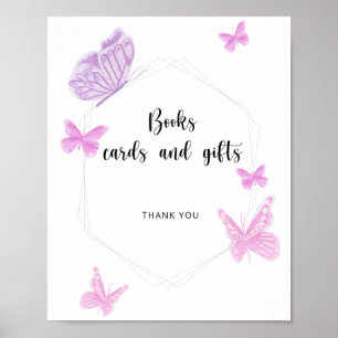 Poster Livres cartes de papillon et cadeaux