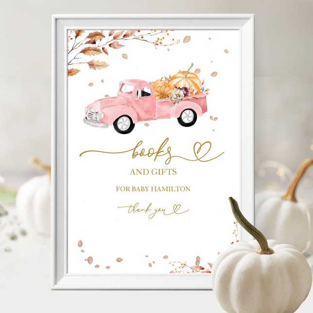 Poster Livres d'automne citrouille pour bébé signe (Créateur téléchargé)