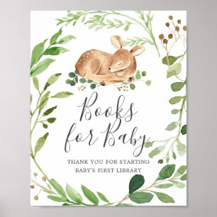 Poster Livres De Baby shower De Cerfs Pour Bébé