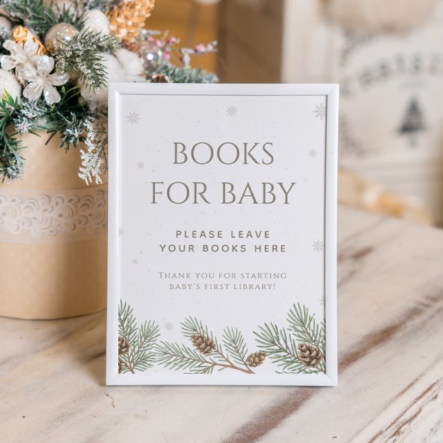 Poster Livres de Baby shower d'hiver pour bébé (Créateur téléchargé)