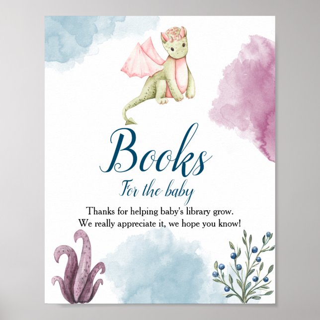 Poster Livres de Baby shower Dragon pour le panneau d'aff (Devant)