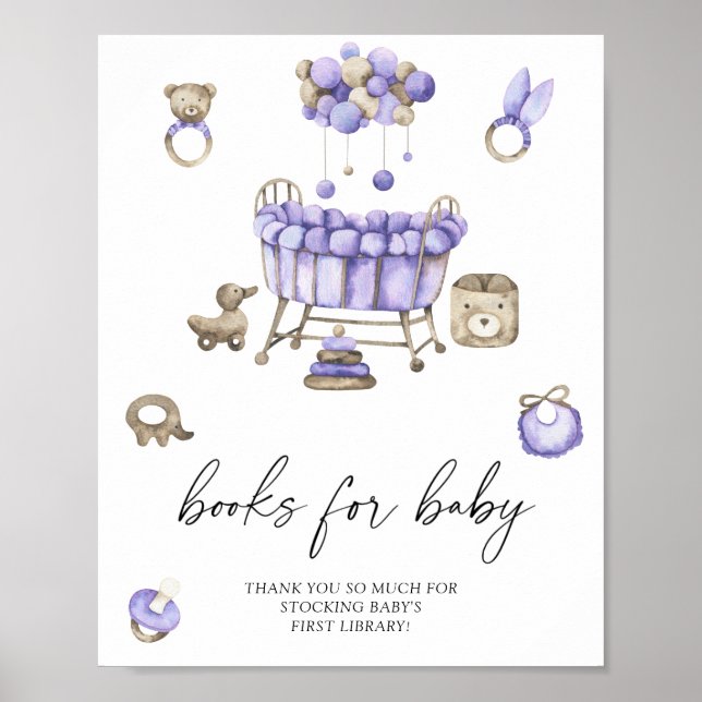 Poster Livres de baby shower pour bébé (Devant)