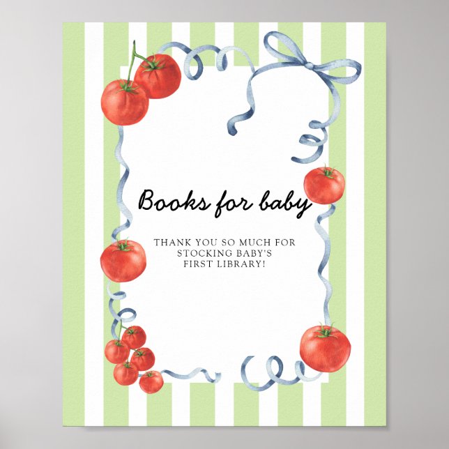 Poster Livres de Baby shower Tomato pour bébé (Devant)