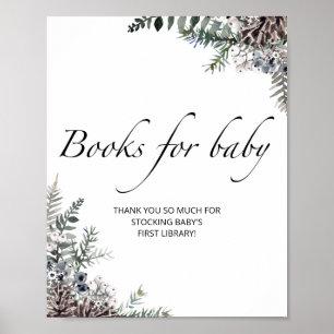 Poster Livres de baby showers à feuillage persistant pour