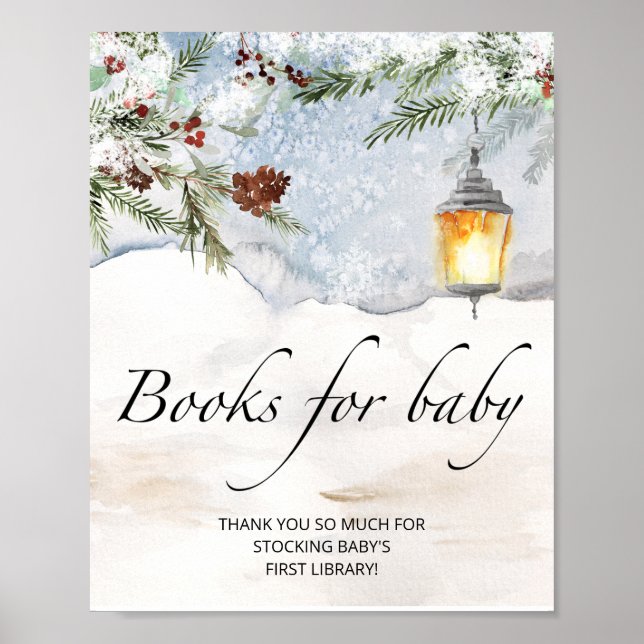 Poster Livres de baby showers à feuillage persistant pour (Devant)
