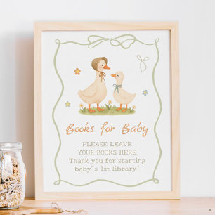 Poster Livres de bain de bébé Silly Goose Vintage pour bé