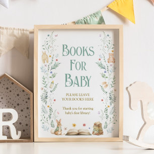 Poster Livres de bébé pour douche de bébé 'Un nouveau cha