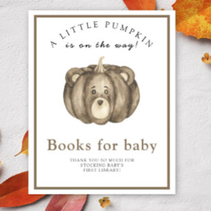 Poster Livres de bébé pour une baby shower d'automne avec