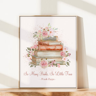 Poster Livres de devis personnalisés et roses roses Vinta