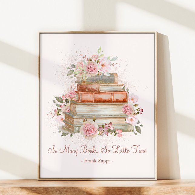 Poster Livres de devis personnalisés et roses roses Vinta (In situ)