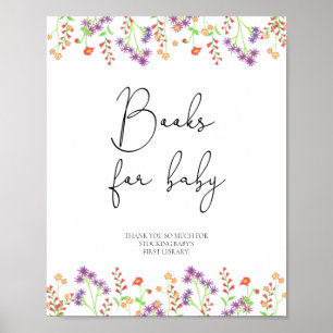 Poster Livres de fleurs sauvages pour bébé
