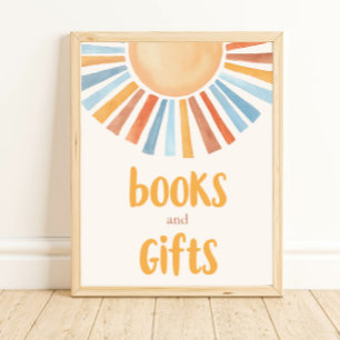 Poster Livres et cadeaux boho sunshine tones muettes post