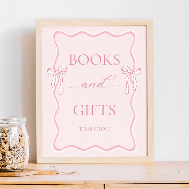Poster Livres et cadeaux de Baby shower de boue rose (Créateur téléchargé)