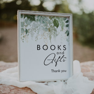 Poster Livres et Cadeaux de Baby Shower de la Verdure Mod