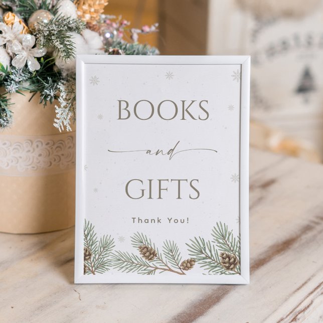 Poster Livres et cadeaux de Baby showers d'hiver (Créateur téléchargé)