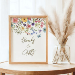 Poster Livres et Cadeaux de Fête de Naissance de Bébé Fle