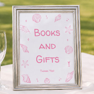 Poster Livres et Cadeaux de Fête de Naissance sur la Plag