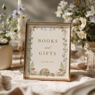 Poster Livres et Cadeaux de Fête de Naissance Thème Forêt