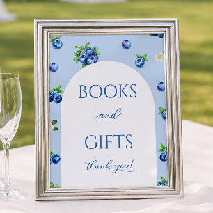 Poster Livres et Cadeaux pour Baby Shower sur le thème de
