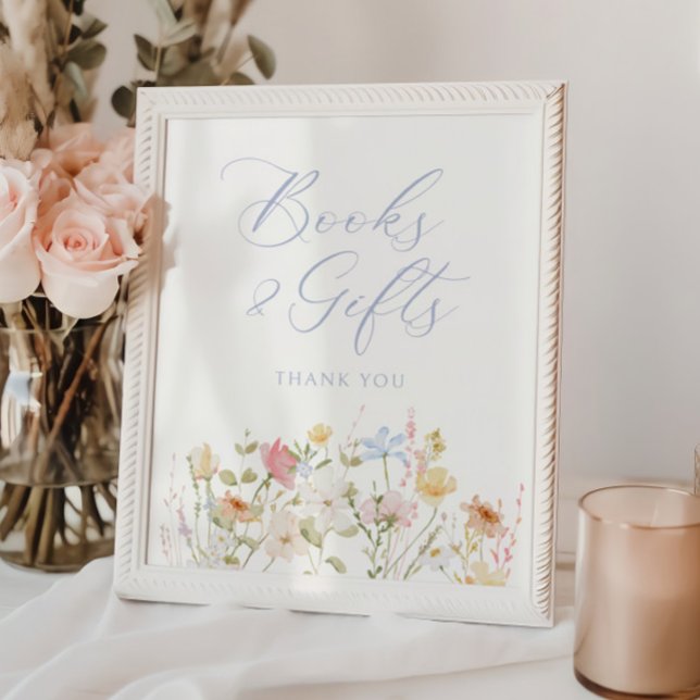 Poster Livres et cadeaux Soft Meadow Blue Script (Créateur téléchargé)