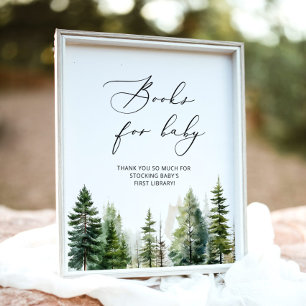 Poster Livres minimalistes de baby shower pour bébé