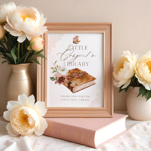 Poster Livres occidentaux pour Baby Little Cowgirl's Libr