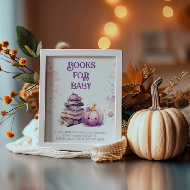 Poster Livres pour Baby shower bébé Petit Citrouille Auto (Créateur téléchargé)