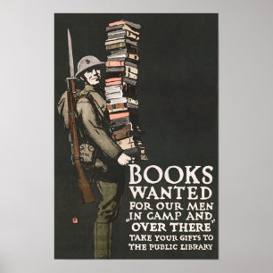 Poster Livres Recherchés Pour Nos Hommes En Camp - WW1 Li