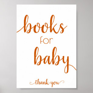 Poster Livres simples pour bébé Automne Orange Book Dro