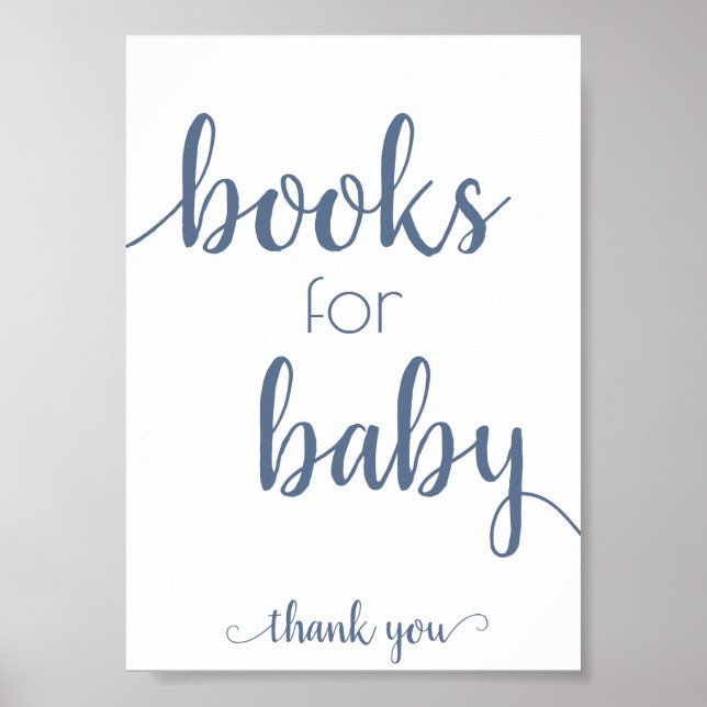 Poster Livres simples pour bébé | Dusty Blue Book Dropoff (Devant)
