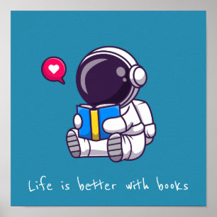 Poster Livres slogan salle de classe ou bibliothèque sall