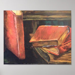 Poster "Livres Vintages" Peinture de Willowcatdesigns