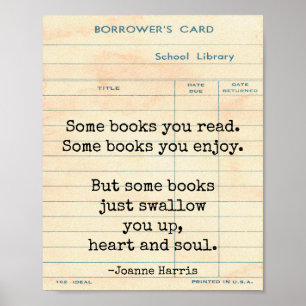 Poster Livres Vous Swallow Up Joanne Harris Wall Art