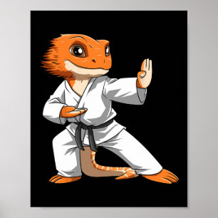 Poster Lizard Karate Les Propriétaires De Dragon Porté Dr
