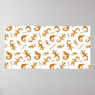Poster Lizards et caméléons motif sans soudure