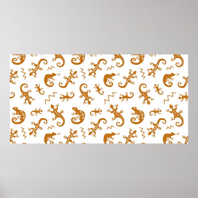 Poster Lizards et caméléons motif sans soudure (Devant)