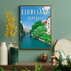 Poster Ljubljana, perle de la Slovénie